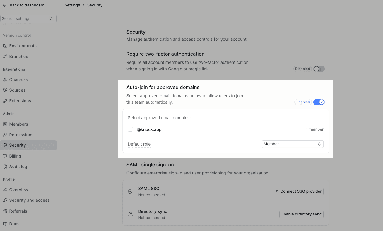 Auto-join settings